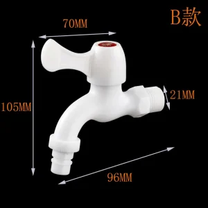 Garden Balcony Water Tap 1/2" Male Thread Wall Mount Washing Machine Faucet Plastic Water Hose Quick Connector - B