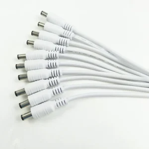1/5/10 Pcs 5.5x2.1mm DC Male Female Power Plug Cable Wire Jack Adapter Connector for CCTV Single Color 3528 5050 LED Tape Light - 10 Male white