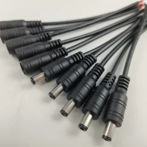 1/5/10 Pcs 5.5x2.1mm DC Male Female Power Plug Cable Wire Jack Adapter Connector for CCTV Single Color 3528 5050 LED Tape Light - 5 Pairs black