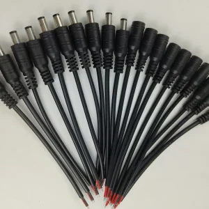 1/5/10 Pcs 5.5x2.1mm DC Male Female Power Plug Cable Wire Jack Adapter Connector for CCTV Single Color 3528 5050 LED Tape Light - 10 Pairs black