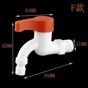 Garden Balcony Water Tap 1/2" Male Thread Wall Mount Washing Machine Faucet Plastic Water Hose Quick Connector - F