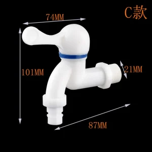 Garden Balcony Water Tap 1/2" Male Thread Wall Mount Washing Machine Faucet Plastic Water Hose Quick Connector - C