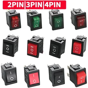 10/30/100 Pcs KCD1 Snap - in Boat Rocker Switch - SPST ON - OFF, 2/3/4 Pin, 250V 6A (AC) / 125V 10A, 2P Toggle Power Snap Switch