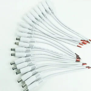 1/5/10 Pcs 5.5x2.1mm DC Male Female Power Plug Cable Wire Jack Adapter Connector for CCTV Single Color 3528 5050 LED Tape Light - 10 Pairs white